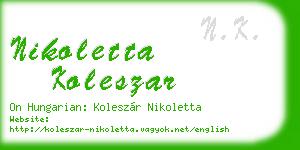 nikoletta koleszar business card